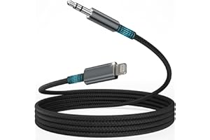 Esiposs Cable Auxiliar Coche i Phone 1,2M [MFi Certificado] Cable Aux i Phone Light-ning to Jack 3.5 mm Audio HiFi Compatible con i Phone 14/13/12/11/X/8 para Autorradio/Auriculares/Altavoces, Gris
