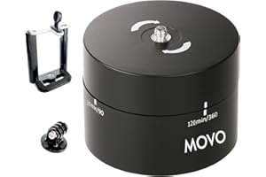 Movo Photo MTP2000 Panaromic 360°/ 120-Minute Time Lapse Tripod Head for Cameras, DSLR's, GoPro's and Smartphones (Supports up to 2kg)