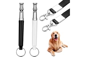 VBNZBK 2 Pezzi Fischietto Ultrasuoni per Cani con Cordino,Fischietto Professionale per Cani a Frequenza Regolabile per Controllo Richiamo e Abbaiare