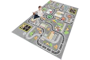 ZFHNYJWKL Alfombra Coches Infantil Alfombra de Juego Carretera, Juegos, HabitacióN Road Playmat para Jugar con Coches y Juguetes(A,80X120CM)