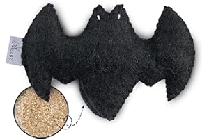 CATLABS nachhaltiges Katzenspielzeug 'Flauschige Fledermaus' mit Baldrianwurzel | Faire Handarbeit für Deine Katze | Natürliche Schafwolle ohne Polyester | Füllung 100% Baldrianwurzel | Nachfüllbar