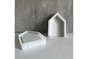 ‎ALEFBET ALEFBET Silikonformen Gießformen Haus, Silikonform Haus, Silikon Gießform Haus, Gipsformen zum Gießen, Epoxidharzformen zur Herstellung von Haus Ornamenten (Rückseite des Hauses)
