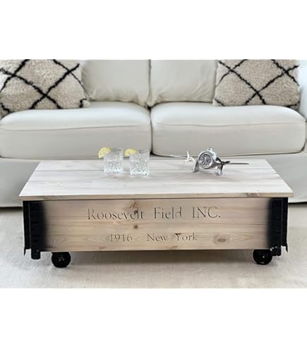 Table Basse Coffre En Bois Massif Uncle Joe's – Vintage Chic Et Shabby – 65x40cm