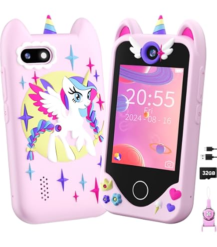 Tosaju 4G Jouet pour enfants avec double caméra pour enfants avec écran tactile de 2,8 pour enfants - Jouet d'apprentissage du téléphone pour enfants - Jouet d'apprentissage pour garçons et filles