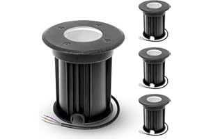 YindaLux 4x Segnapasso led esterno per GU10, 230V IP67 Faretto led da esterno, Lampioni da giardino esterni, Calpestabile Lampada Da Incasso a Terra Esterni Per Giardino Sentie,Nero(senza lampadina)