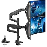 ARES WING Monitor Stand for 2 Monitors of 17-49", Black | Arm Monitor Max Load 20 kg/arm, Adjustable Height Desk Stand, VESA