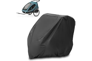 Zamboo Cover for Bicycle Trailer, Universal Folding Garage for Trailers (Compatible with Thule, Croozer, Qeridoo, Tiggo and More), Waterproof Tarpaulin with Bag and Opening for Bicycle Lock - Black