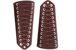 GORGECRAFT 2 STÜCKE Leder Armschienen Gauntlet Armband Mittelalterliche Rüstung Wikinger Handgelenk Band Guards Armschutz Bogenschießen Schnalle Armschienen Unisex Ledermanschetten Armband(Braun)