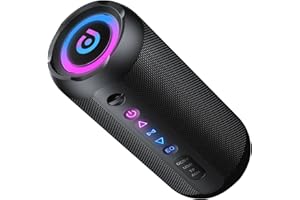 taopodo Enceinte Portable Bluetooth 5.4 sans Fil avec Bass Puissantes, 30W Enceinte Bluetooth, Autonomie 30 hrs, Lumières RGB, Appairage TWS, IPX7, AUX, TF, pour l'extérieur/La Fête/Voyage, Noir