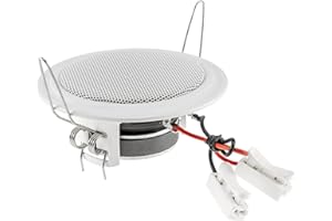 CHILITEC Ceiling and Wall Mounting Speaker CTE-W 8 Ohm, White Metal Protective Grid, Brackets, Easy to Assemble