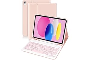 Nsyee Custodia con Tastiera per iPad 11a Generazione (A16) 11 pollici 2025, 10a Generazione 10,9 pollici 2022, Tastiera Bluetooth Staccabile, Layout Italiano，con Slot per Penna, Rosa