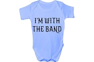 PRINT4U I'm with The Band Funny Babygrow Babies Gift Boy/Girl Vest Babies 6-12 Blue