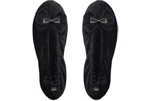 GLOVE STORY Chaussons Ballerines d’Intérieur Femme en Velours avec Semelle et Noeud en Velours et Cuir Souple - Matière Élégante, Douce et Confortable - Ballerines Chaussons Femme Doux - Fabrication Artisanale