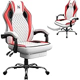 HLFURNIEU Sedia da Gaming Ergonomica, Sedia Gamer con Poggiapiedi, Poltrona Gaming con Schienale Regolabile, Sedia Ufficio Gi