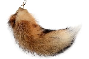 Basetousual Nyckelring rävsvans 40 cm, extra stor räv nyckelring, falsk svanskedja, fluffig fin päls nyckelring för bilnycklar, handväska och ryggsäck