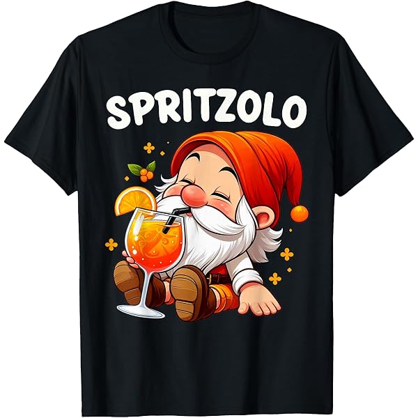 T-shirt Humour « Portami Rispetto E Anche Uno Spritz » - Homme, Coton, Neuf Avec étiquettes