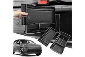 SXCY [2PCS Lower for 2024 Hyundai Kona EV Center Console Organizer for 2024 Hyundai Kona EV Accessories Armrest Storage for 2024 Kona EV Console Organizer [Only Fit 2024 Kona EV]