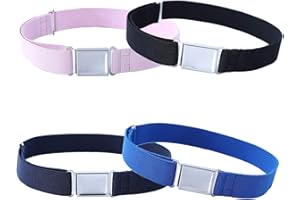 Kajeer 4PCS Ceinture élastiquée pour Enfants Garçons - Entièrement Réglable Ceinture avec Boucle Magnétique Facile pour garçons et filles de 2-15 ans