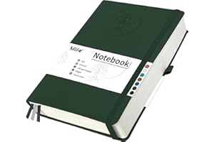 Mlife Notatnik A4 W Kropki Z Motywem Drzewa Życia, 360 Stron, Papier W Kropki 100 G/M2, Okładka Z Poliuretanu, Gumka, Uchwyt Na Długopis, 3 Zakładki, 21,3 X 28,1 Cm (Ciemnozielony)