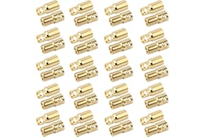 LinsyRC 20 Pairs Gold-plated 6.0MM 6MM Banana Plug Bullet Male Female Connector for RC Lipo Battery ESC Motors (6.0MM)