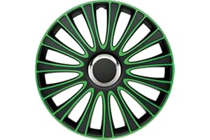 AUTO-STYLE Jeu d'enjoliveurs LeMans 15-inch noir/vert