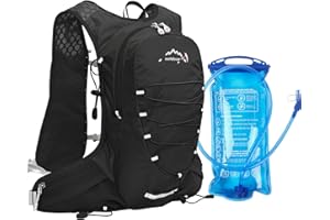 DeeprBling Sac à Dos d'hydratation 12L avec Poche Hydratation 2L, Gilet de Course a Pied pour Hommes et Femmes, Ultraléger Respirant Sac Hydratation pour Running Trail Cyclisme Marathon Randonnée