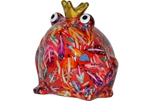 Pomme pidou salvadanaio rana Freddy | M | ceramica | motivo piume rosse