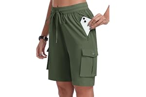 MoFiz Women's Walking Hiking Cargo Shorts Lightweight Quick Dry Casual Sports Running Outdoor Shorts with 6 Pockets