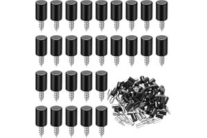 BUT OSWETF 50 x Pioli Staffe Supporti per Mensole, 7,3mm Perni Per Mensole Mensola Armadio, Supporto per Mensola Vetro, Pioli Staffa Reggi Mensola Autofilettanti, con Copertura Antiscivolo (nero)