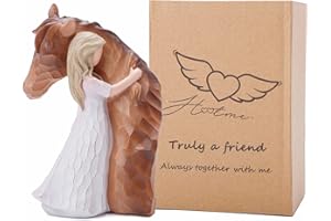 CHUANGLI Horses Keepsake Gifts for Women Girls Horse Lovers Truly a Friend Friendship Figurine, Quiet Strength Figurine, Sculpted Hand-Painted Figure Gifts for Moms Gift for Mother's Day Birthday Gifts