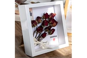 GSHUR 3D Shadow Box (22 x 22cm) Deep Frame for Objects up to 6.5 cm Object Frame for Filling, 3D Display Box for Objects Photos Artworks Memories Flowers Crafts (white,5cm)