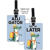 3D Lenticular Luggage Tag Single Piece | Alligator | Luggage/Bag/Travel ID Label Tags for Suitcase & School Bags