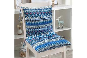 GGOTY Garden Chair Seat Pad with Backrest,Thick Printed Chair Cushions with Back Cushion,Non-slip Soft Dining Chair Seat Cushions Pads (40x40cm+40cm,B)