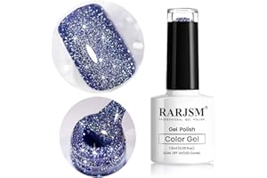 RARJSM Glitter Gel Nail Polish Dark Blue Sparkle Nail Gel Requires Drying Under UV LED Lamp for Women Disco Spring Summer Party Nail Beauty Art Design Salon DIY Home 1Piece 7.5ML
