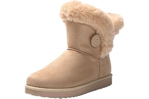 JOMIX Bottes Classique Femme Hiver Bottes de Neige en Fourrure Synthétique Chaud Confortable et Léger