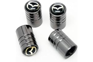 PROTREX UK Deluxe Black Wheel Valve Dust Caps. CX-30 Mazda2 Demio Mazda3 Mazda6 Atenza MX-5 CX-3 CX-4 CX-5 CX-8 CX-9
