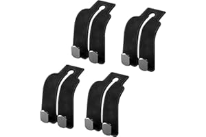 Saijer Lot de 4 Crochets pour Appuie-Tête de Voiture, Crochet Voiture Accessoire Voiture Crochets Multifonctionnels pour Sacs à Main, Sacs de Courses, Vêtements, Boîte à Outils Portabl(Noir)
