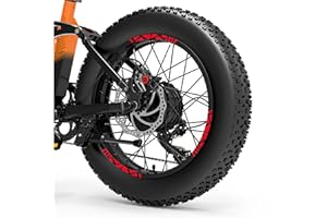 DualColorStampe Adesivi Cerchi Bici FAT BIKE 20'' Pollici Ruota Bici accessori Fat bike MTB Stickers Cerchi Astratto - B0087 (Rosso Fluorescente)