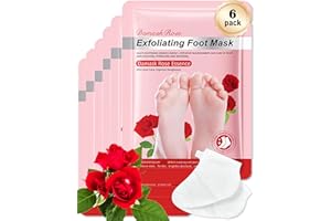 LYSDEFEU Masque Peeling Pied-6 Paires Exfoliant Masque Pieds Très Secs et Abîmés,Hydratantes Nourrissant Soin Des Pieds,Exfoliating Foot Peel Mask Pour Femmes & Hommes,Réparer les Talons Fissurés et Morts-Rose
