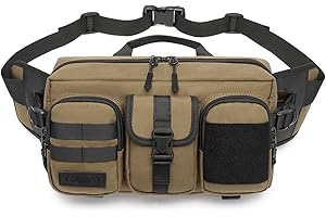 FANDARE Moda Riñoneras Hombre Bandoleras Pecho Militar Bolsos Cruzados Impermeable Bolsos Cruzada Mochilas para Viaje Deportes Ciclismo Montañismo Caqui