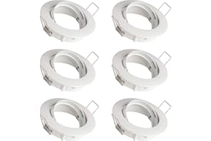 SEBSON 6x Foco empotrable Techo orientable incl. GU10 casquillo (LED/Halógeno) - Orificio de montaje ø75mm, ø83x21mm, redondo, aluminio blanco