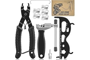 Scalnuvyyh Kit d'outils de Chaîne de vélo, Derive Chaine Velo, Pince Chaine Velo, Dérive-chaîne et Jauge de Chaîne, Outil de Réparation de Chaîne de Vélo pour 6, 7, 8, 9, 10, 11, 12 Vitesses