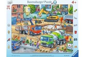 Ravensburger Kinderpuzzle - 05142 Auf der Baustelle ist was los! - Rahmenpuzzle für Kinder ab 4 Jahren, mit 24 Teilen
