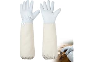 Moontay Gants d'apiculture en peau de chèvre, gants en toile respirante résistants aux piqûres, adaptés aux hommes et aux femmes, équipement d'apiculture (XXL)