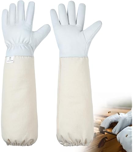 Gants D'Apiculteur En Cuir De Chèvre - Longueur 50 Cm, Manches Ventilées - Protection Abeilles Homme/Femme - Taille L - 2