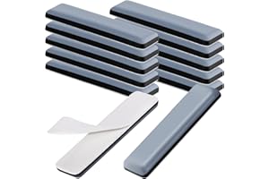 TXERFOLG 12 Pieces Teflon Self-Adhesive Furniture Sliders 70x19mm Rectangle Self-Stick Furniture Glides PTFE Self Adhesive Furniture Slider Furniture Moving Pads for Carpet Chair Sofa Hard Wood Floor