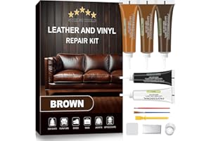 STARTSO WORLD Leather Repair Kit for Furniture, Brown Leather Seat Repair Kit for Car Interior, Car Seats, Sofa, Jacket and Purse, Restore Any Material with Super Easy Instructions