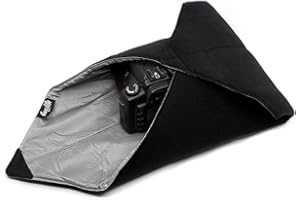 Amolith® Einschlagtuch (gepolsterte Schutzhülle) für Kameras, Fotoausrüstung und vieles mehr – Schwarz (50 x 50 cm) | AML-8537