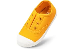 HARVEST LAND Unisex Kids Canvas Shoes Toddlers Sneakers Breathable Slip-on Trainers Pumps Plimsoles for Boy and Girls
