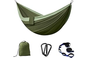 ‎FORRINX Hängematte Outdoor Camping Hängematten 2 Personen 300 x 200 cm Ultraleicht Tragbar Reise Hängematte bis 300 kg Tragfähigkeit Fallschirm Nylon Garten Strand Doppelhängematte Atmungsaktiv Hammock